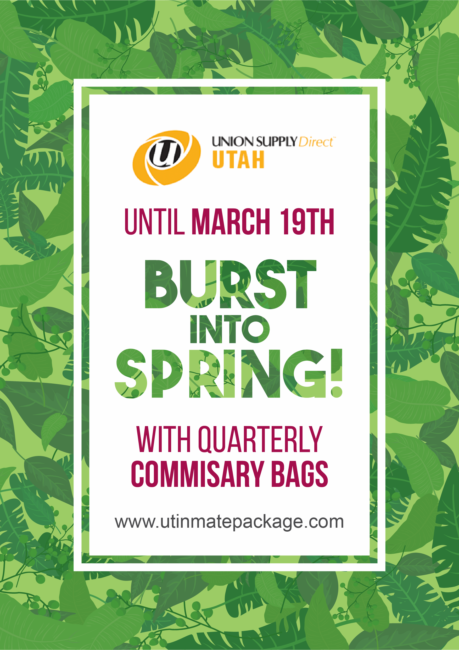 Burst into Spring with a 2023 quarterly commissary bag! Order now via https://www.utinmatepackage.com/Home.aspx