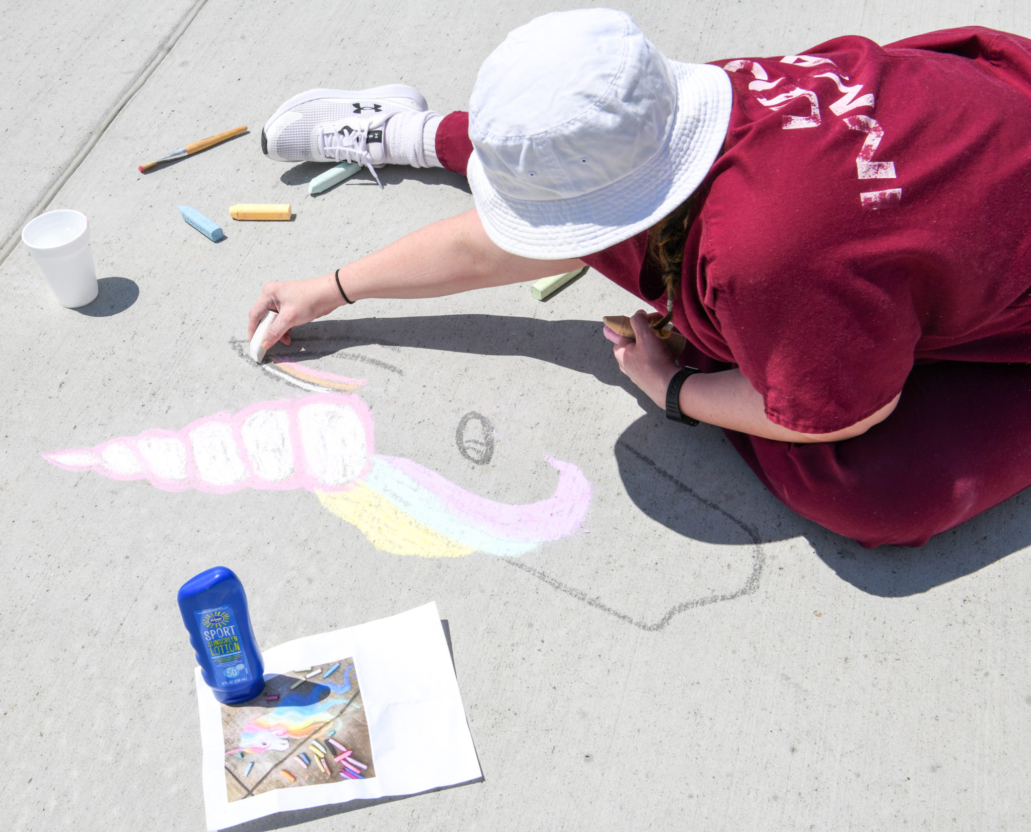 Incarcerated Women “Chalk the Walk” as part of their rehabilitative