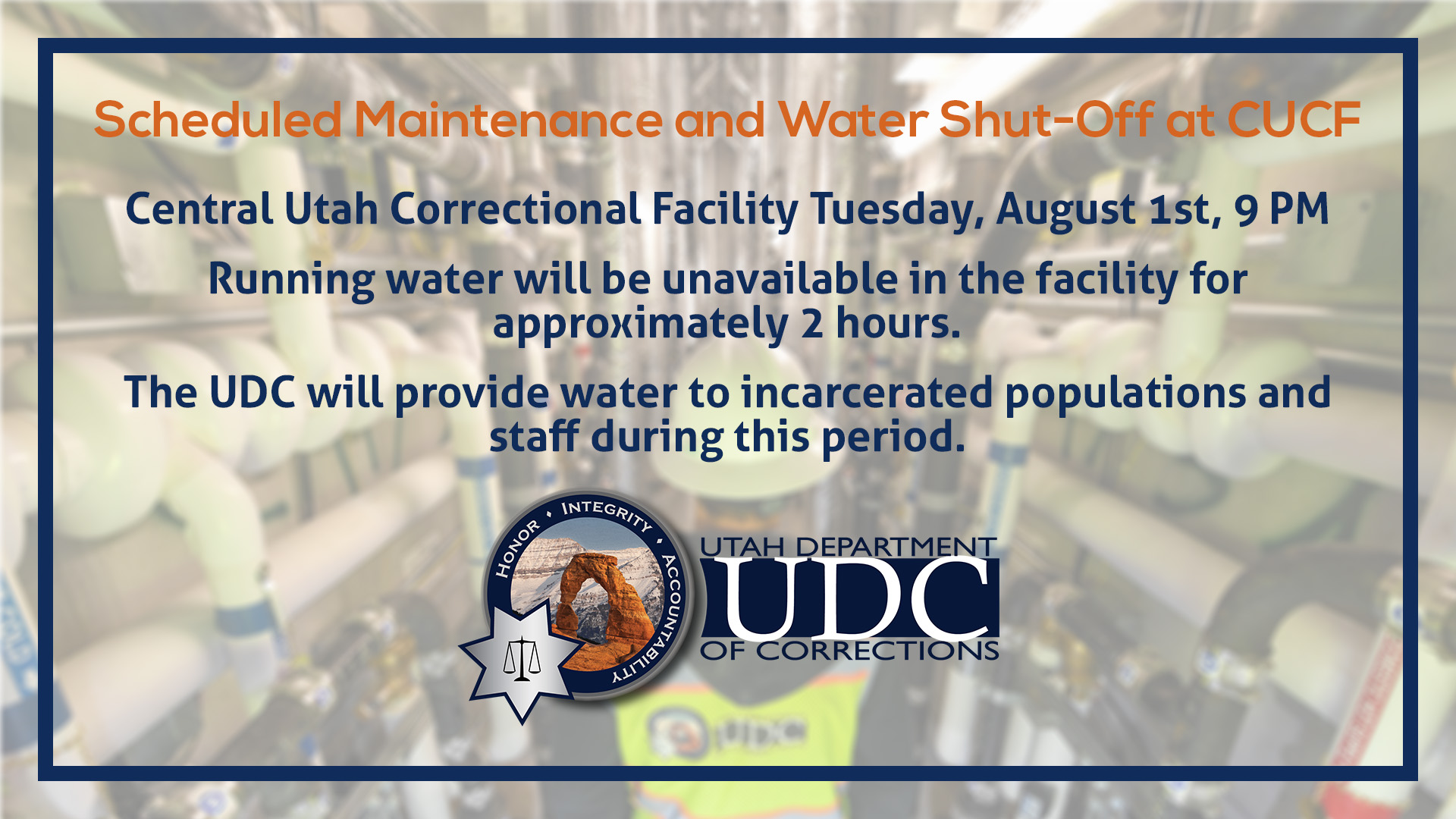 Water maintenance shut off flyer